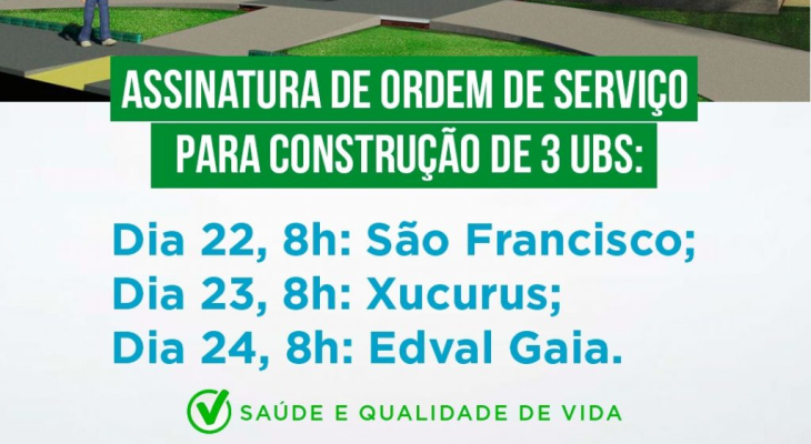 Ordem de Serviço da UBS São Francisco será assinada nesta quarta-feira (22)