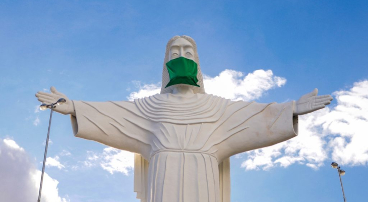 Monumentos de Palmeira dos Índios recebem máscaras de proteção