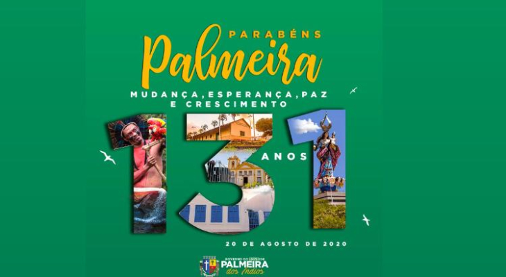 131 anos de Palmeira será comemorado sem festa mas com entrega de obras em diversas áreas
